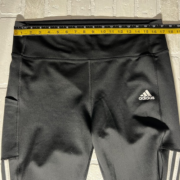 Adidas Aeroready Leggings Womens XL Black High Rise 3 Stripe Athletic Athleisure - Picture 9 of 12